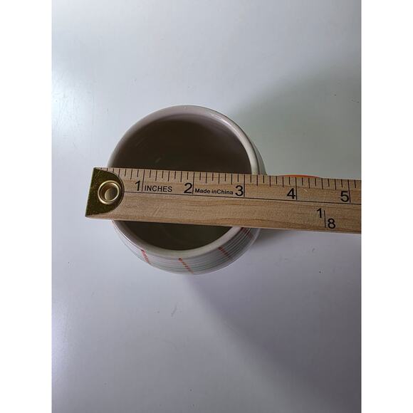 WORLD MARKET Orange Green Plaid Bubble Ceramic Coffee Mug - Picture 7 of 8